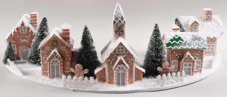Nostalgic Giftware Illuminated Tree Collar Village - No Box by Mr Christmas-1