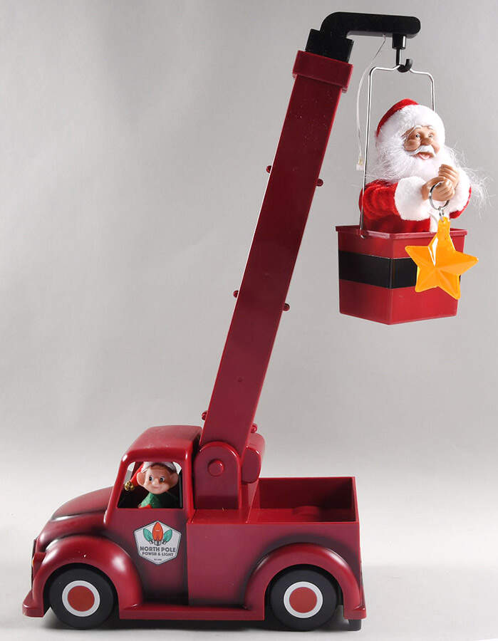 Cranes and Lifts 43 In. North Pole Lighting Crew-White - No Box by Mr Christmas-1