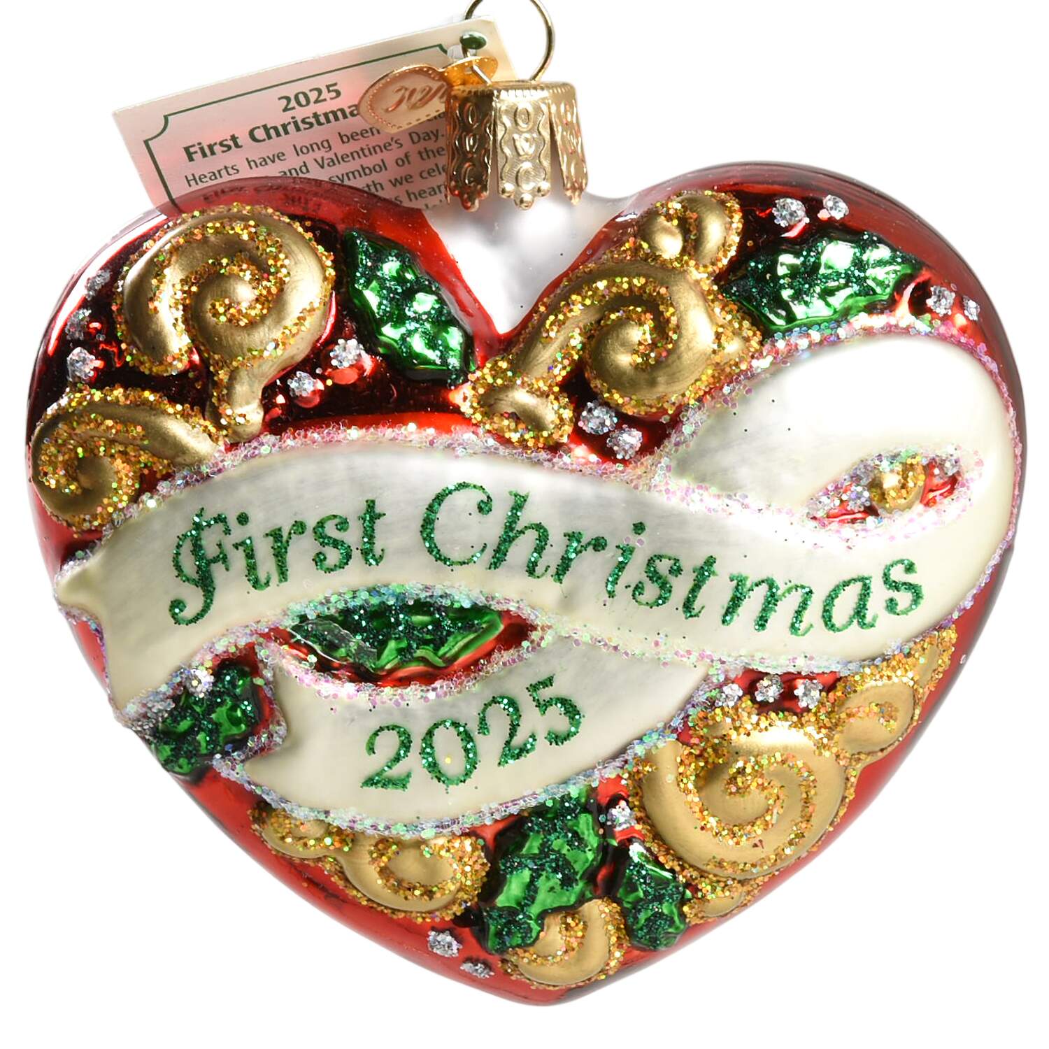 First Christmas Heart 2025-First Christmas Heart - No Box by Old World Christmas (Newer)-1