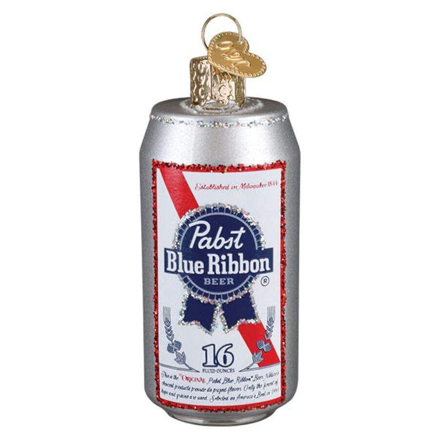 Wine, Spirits & More Pabst Blue Ribbon Beer Can - No Box by Old World Christmas (Newer)-1