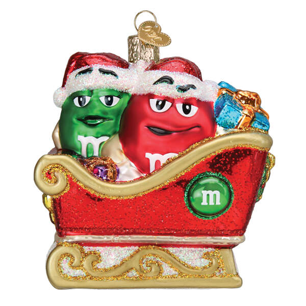 M&M's Ornaments M&M's In Sleigh - No Box by Old World Christmas (Newer)-1