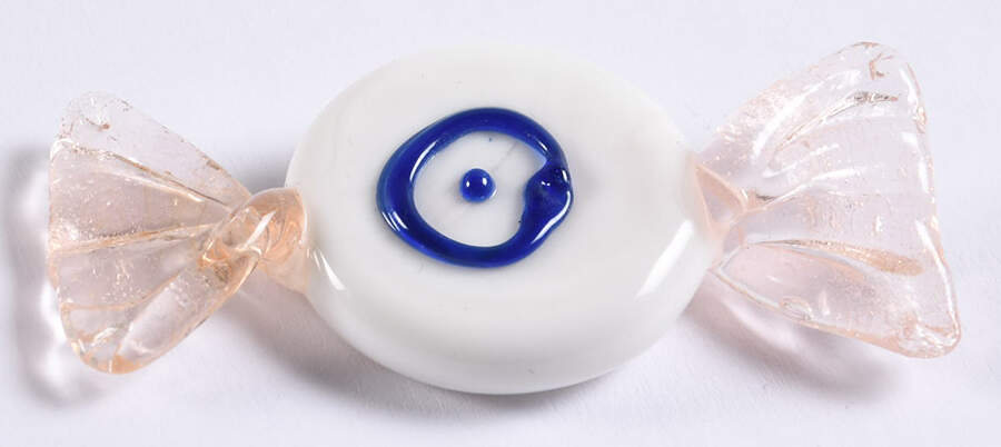Candy Pieces White/Blue/Pink Wrapper - No Box by Murano Glass-1