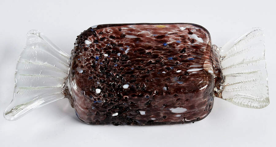Candy Pieces Large Clear Purple Wrap - No Box by Murano Glass-1
