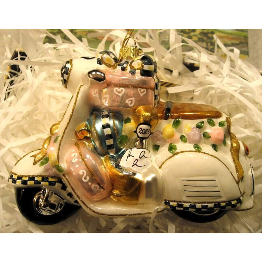 Just Married Ornament Just Married Scooter - No Box Nb2023 by MacKenzie-Childs-1