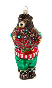 Cozy Christmas Ornaments Deck The Halls Bear - Boxed by MacKenzie-Childs-1