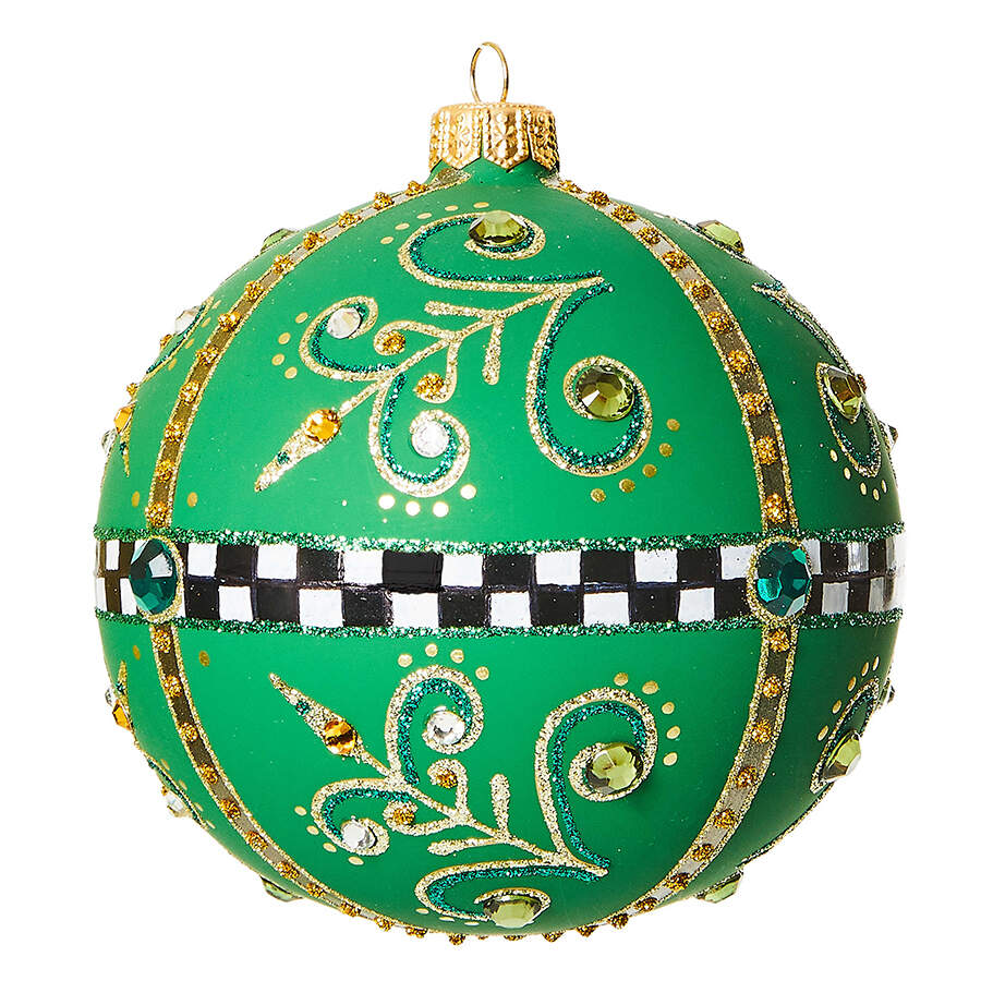 Emerald Luxe Ornaments Matte Ball - Boxed by MacKenzie-Childs-1