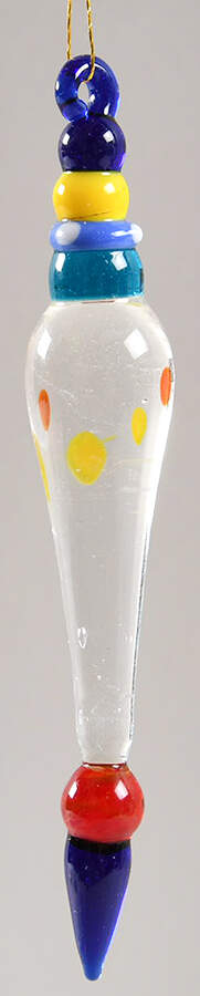 Icicles Clear Yellow Dots - No Box by Murano Glass-1