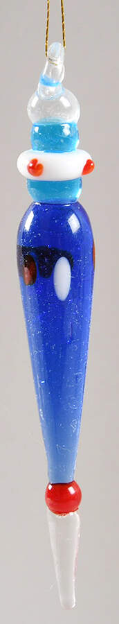Icicles Blue Red White Dots - No Box by Murano Glass-1