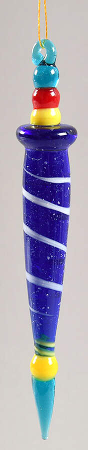 Icicles Blue White Spiral - No Box by Murano Glass-1
