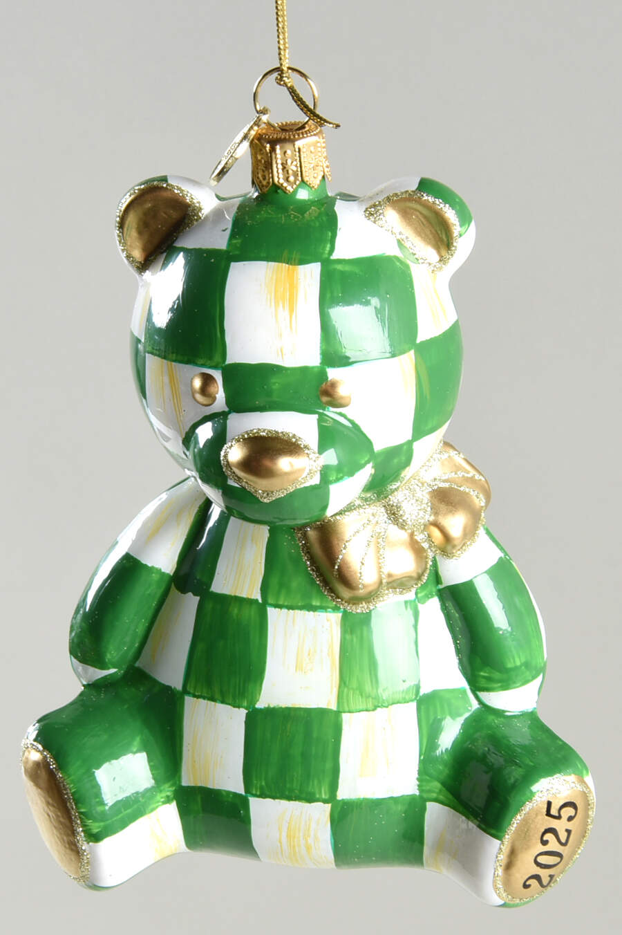 Annual Teddy Bears 2025 Emerald Check Bear - Boxed by MacKenzie-Childs-1