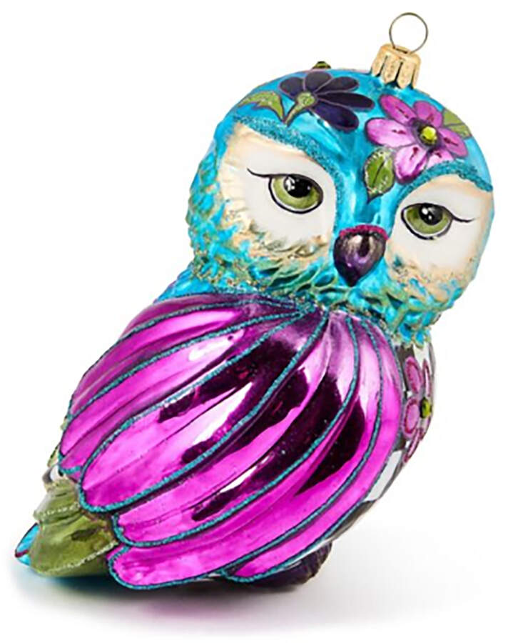 Floral Check Owl - Boxed by MacKenzie-Childs-1