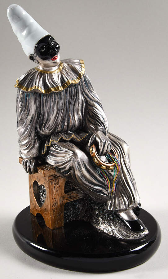 Barbieri Clowns Pulcinella With Tambourine - With Box by Mida-1