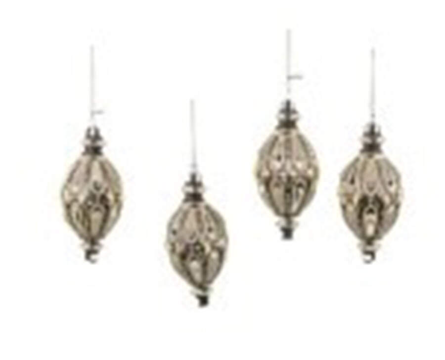 Courtly Noel Teardrop Glass Ornaments-Set Of 4 - No Box by MacKenzie-Childs-1