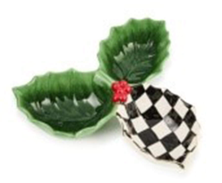 Holly Village Holly Leaf Candy Dish - No Box by MacKenzie-Childs-1