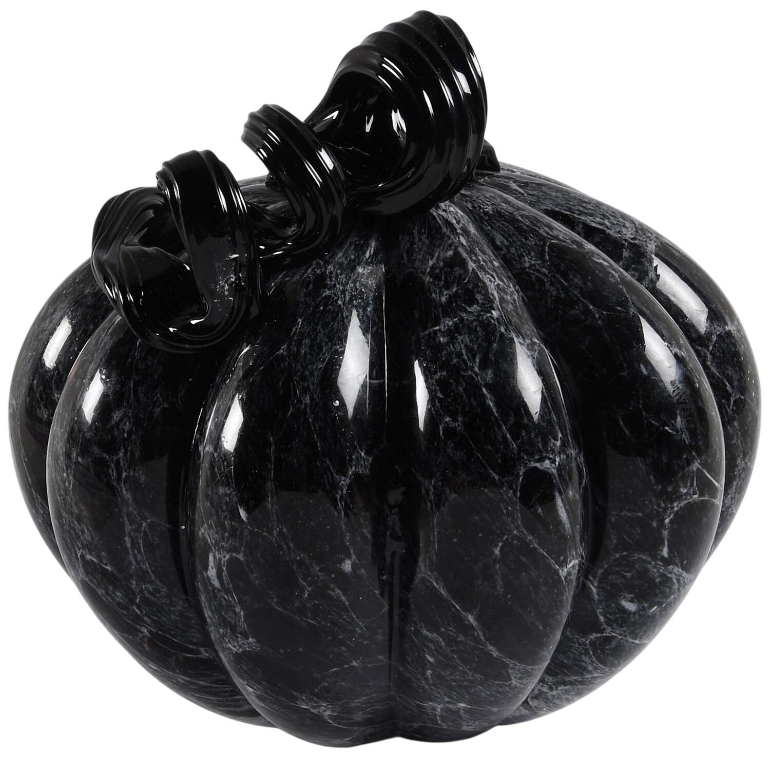 Art Glass Pumpkins Black Marble - No Box by Mikasa-1