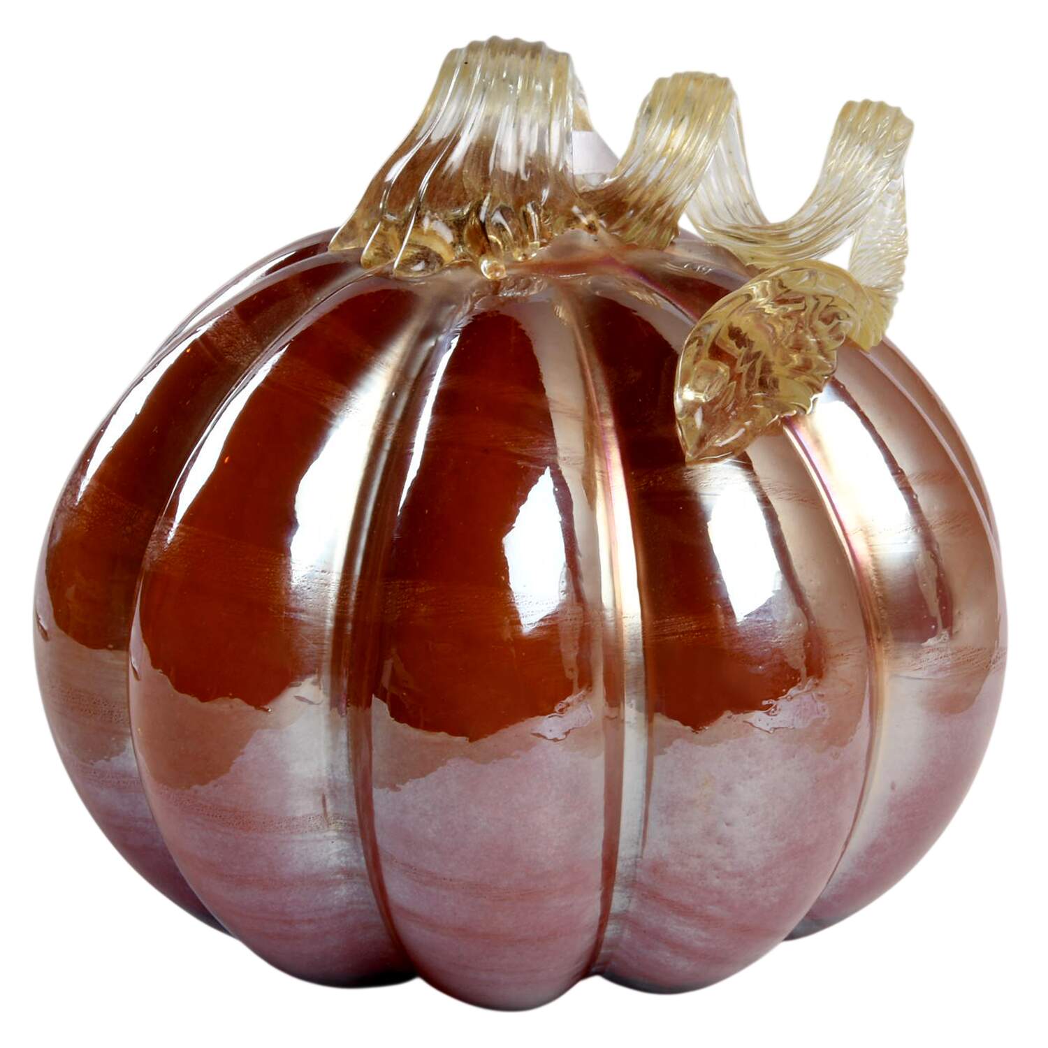 Art Glass Pumpkins Orange Luster - No Box by Mikasa-1