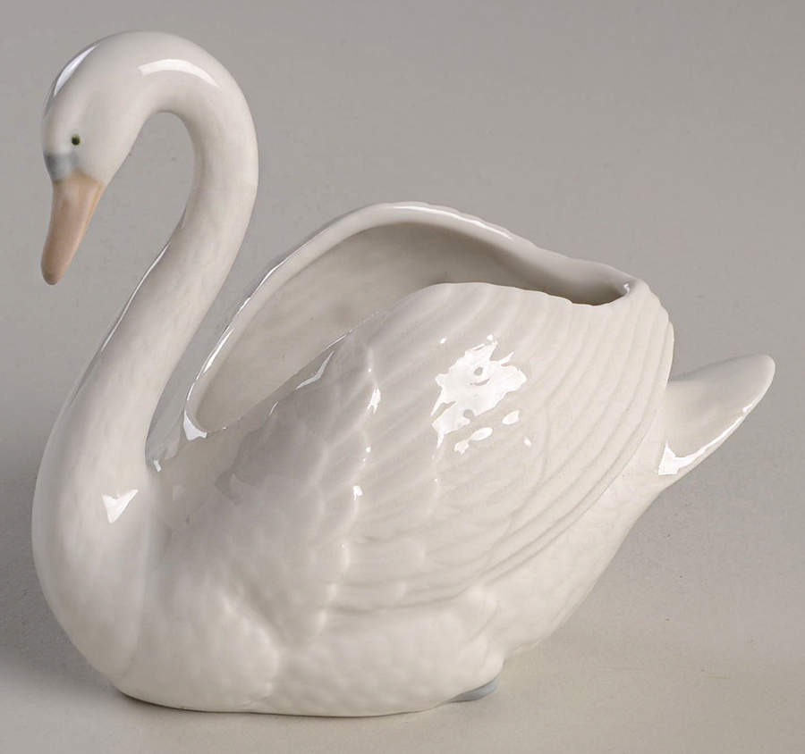 Birds & Butterflies Swan Planter-Small - No Box by Nao-1