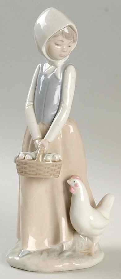 Kids with Birds Or Butterflies Girl With Basket Of Chickens - No Box by Nao-1