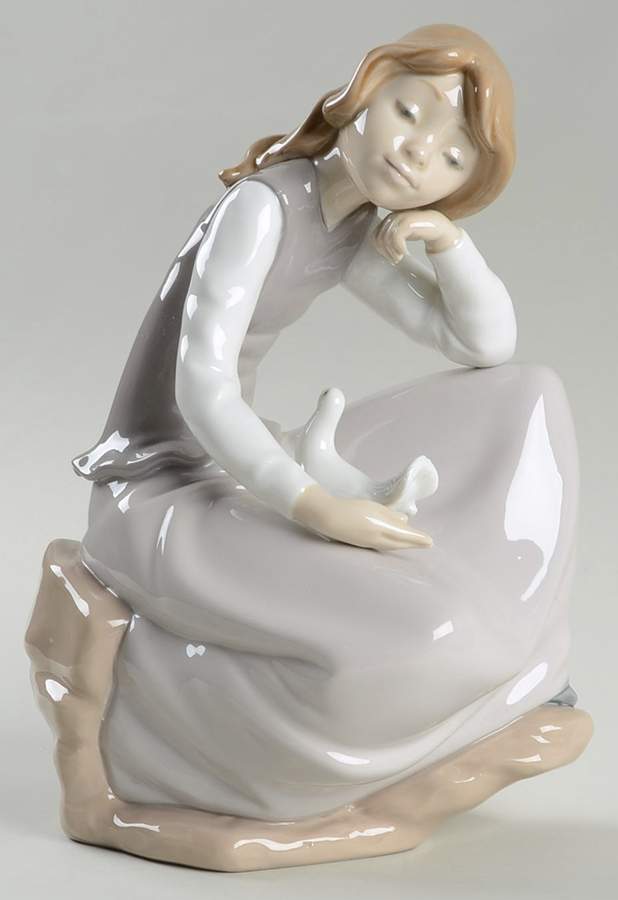 Kids with Birds Or Butterflies Girl Watching A Dove - Boxed by Nao-1