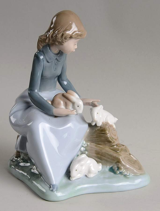 Kids with Animals Young Girl With Rabbits - No Box by Nao-1