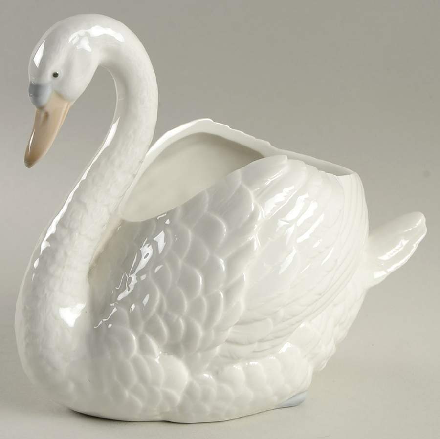 Birds & Butterflies Swan Planter-Large - No Box by Nao-1