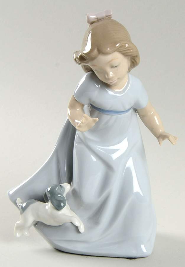 Kids with Animals Girl Running Wth Puppy - Boxed by Nao-1