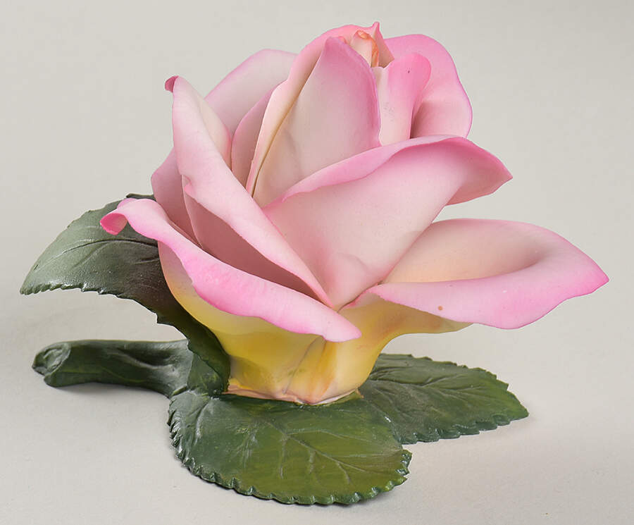 Capodimonte Flowers Pink Rose W/Dark Pink Tips - No Box by Napoleon-1