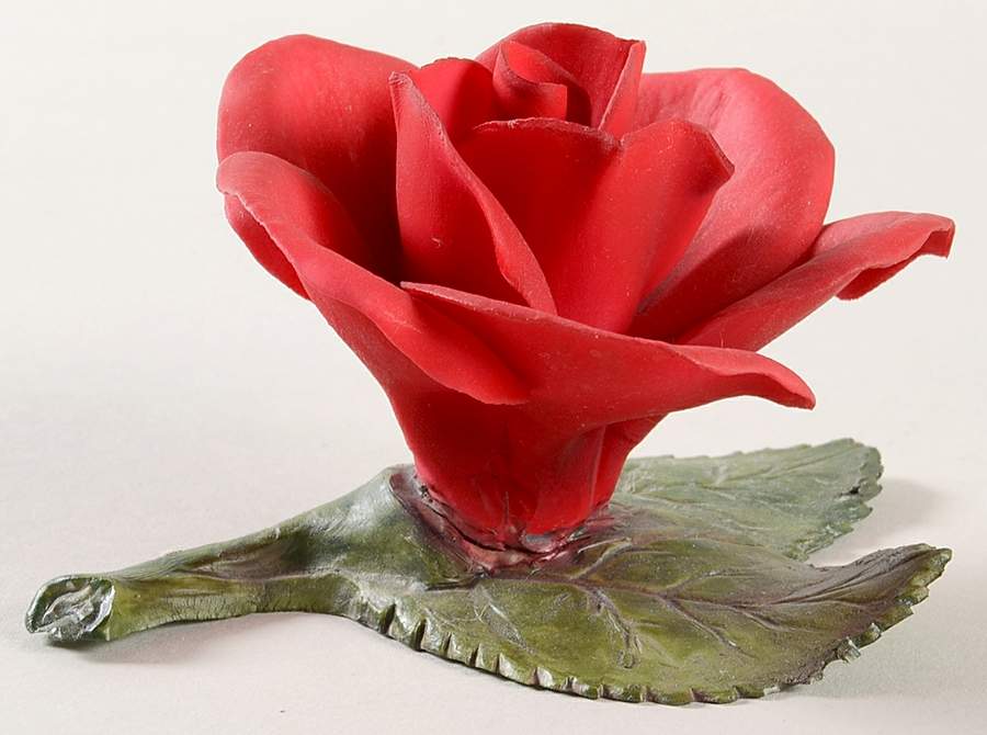 Capodimonte Flowers Single Red Rose - No Box by Napoleon-1