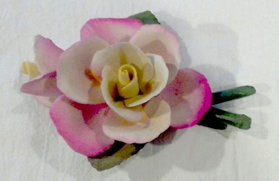 Capodimonte Flowers Pink/Yellow Roses - Boxed by Napoleon-1