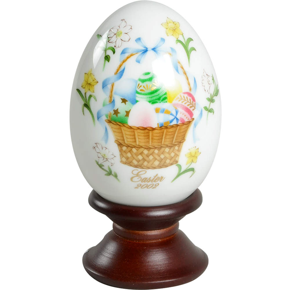Noritake Easter Egg Easter Basket With Blue Ribbon - No Box by Noritake-1