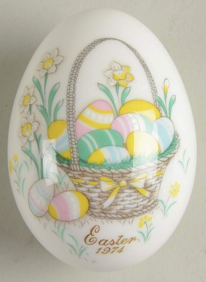 Noritake Easter Egg Easter Basket With Yellow Ribbon - No Box by Noritake-1