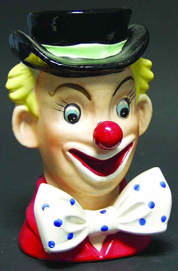 Napco Head Vases Clown Blue Dotted Bow Tie - No Box by Napco-1