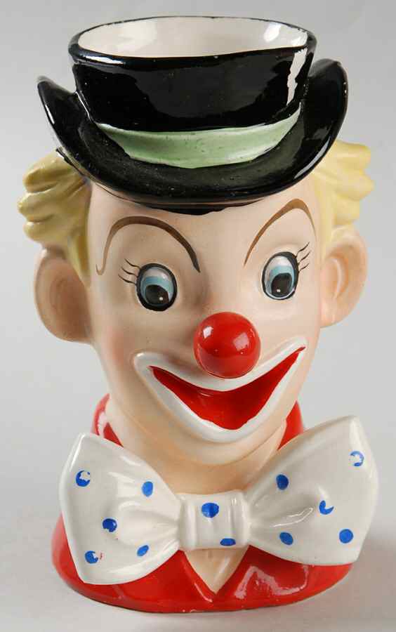 Napco Head Vases Clown Blue Dotted Bow Tie - No Box by Napco-1