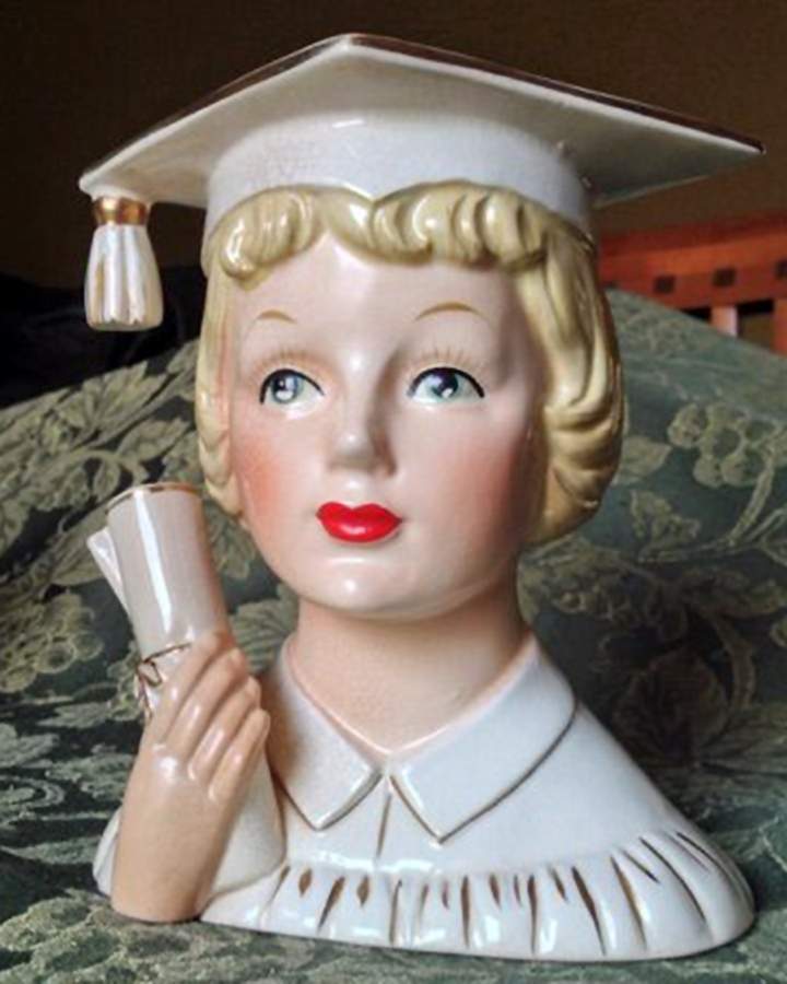 Napco Head Vases Girl Graduate - No Box by Napco-1