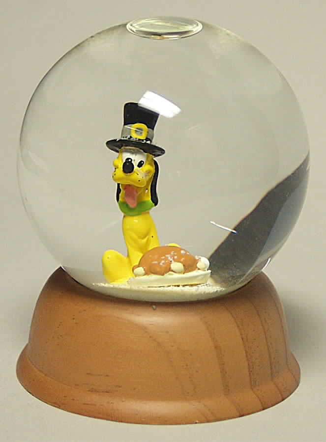 Disney Holiday Snowglobe Pluto-Thanksgiving - No Box by New England-1