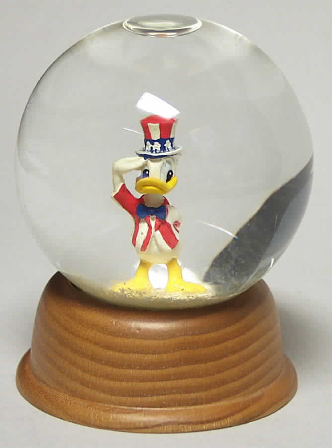 Disney Holiday Snowglobe Donald Duck-4th Of July - No Box by New England-1