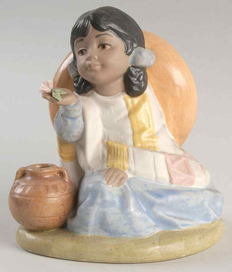 Nadal Porcelain Figurines Sitting Girl With Sombrero - Boxed by Nadal Porcelain-1