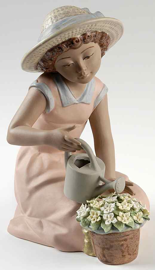 Nadal Porcelain Figurines Girl With Watering Can - Boxed by Nadal Porcelain-1
