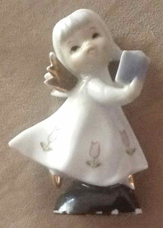 Napco Figurines and Giftware Angel Singing-Tulips On Dress - No Box by Napco-1
