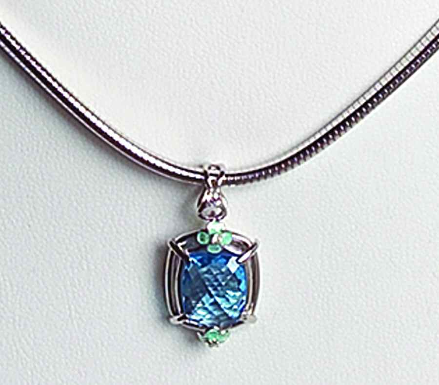 Nicole Barr Jewelry Diamond/ Dk Blue Topaz .05 Ct - Boxed by Nicole Barr Jewelry-1