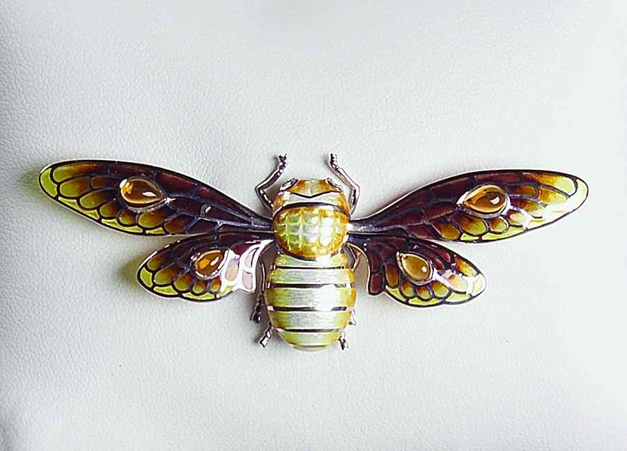 Nicole Barr Jewelry Bee-Diamond/Orange Citrine .087 Ct - Boxed by Nicole Barr Jewelry-1