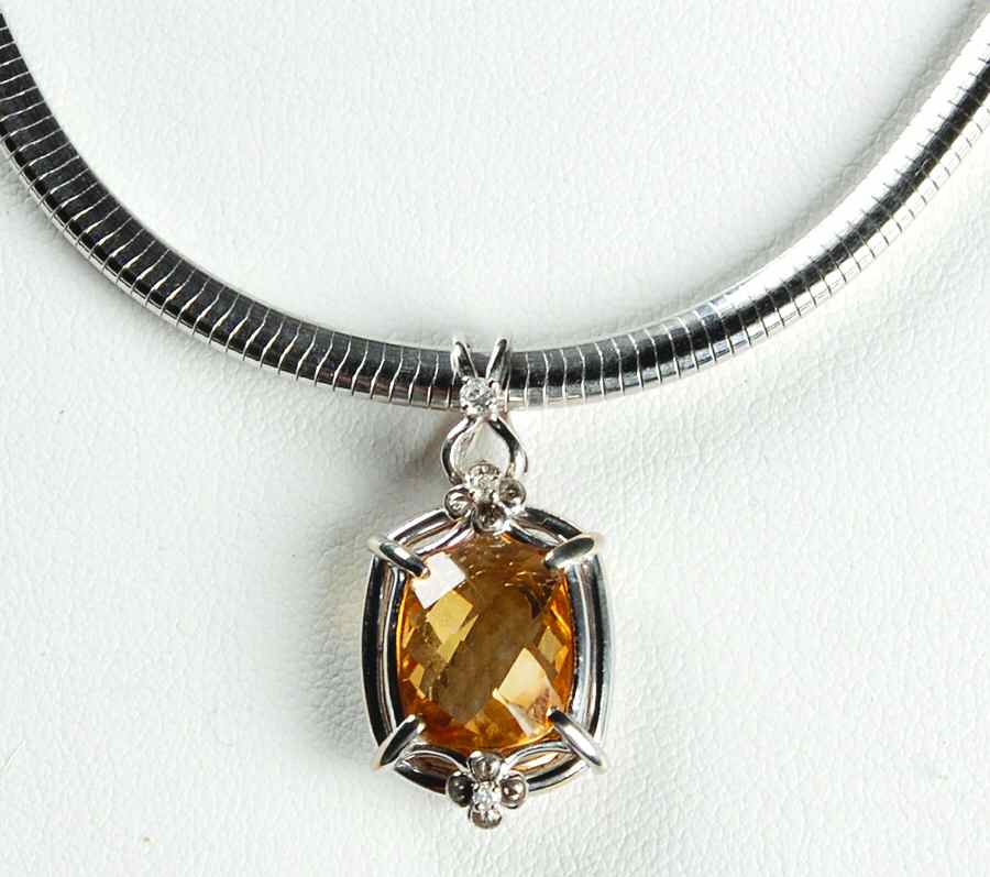 Nicole Barr Jewelry Diamond/ Citrine .05 Ct - Boxed by Nicole Barr Jewelry-1