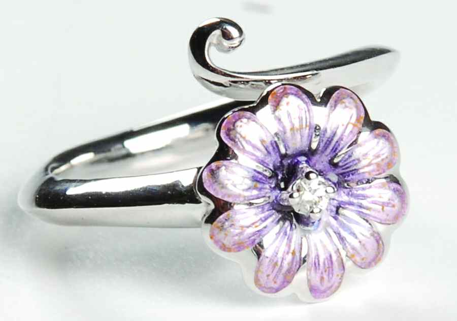 Nicole Barr Jewelry Daisy Purple-Diamond .018ct - Boxed by Nicole Barr Jewelry-1