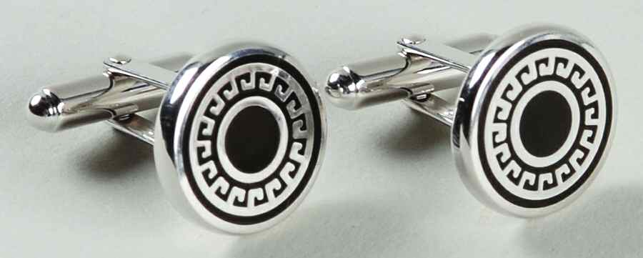 Nicole Barr Jewelry Greek Key Black-Round Sterling - Boxed by Nicole Barr Jewelry-1
