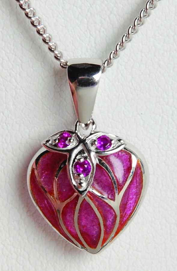Nicole Barr Jewelry Plique A Jour Heart-Rubies - With Box by Nicole Barr Jewelry-1