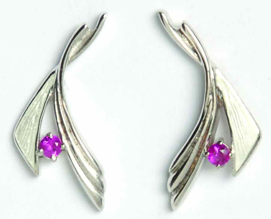 Nicole Barr Jewelry Silver Enamel/Ruby .167 Ct - Boxed by Nicole Barr Jewelry-1