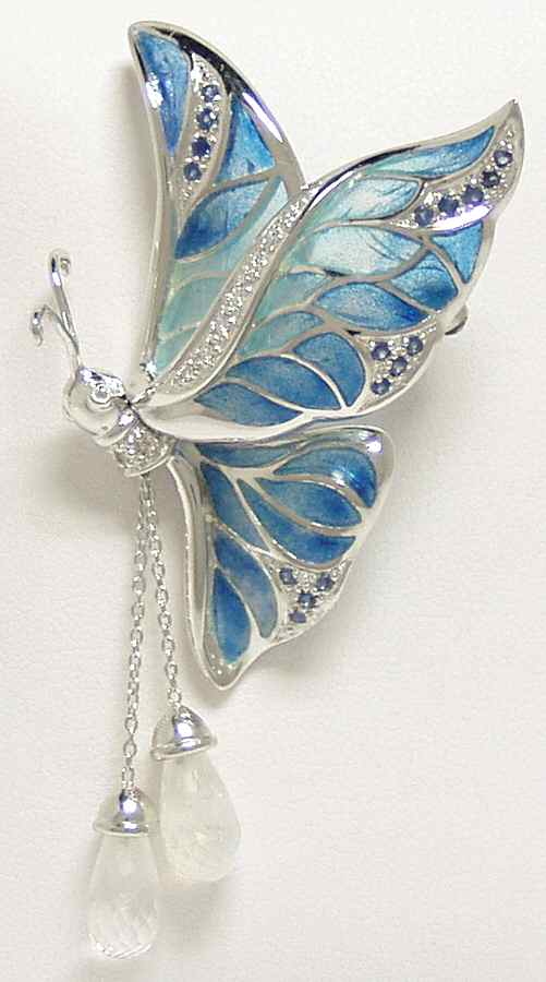 Nicole Barr Jewelry Butterfly-Lt Blue Sapphire-Moon  .095 Ct - Boxed by Nicole Barr Jewelry-1