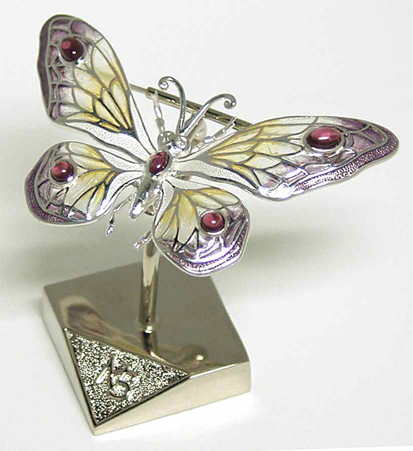 Nicole Barr Jewelry Butterfly-Purple Diamond/Rhodolit .87 Ct - Boxed by Nicole Barr Jewelry-1