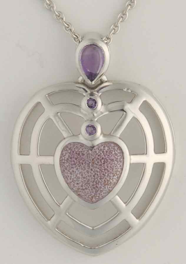 Nicole Barr Jewelry Open Work Heart-Amethyst  - Boxed by Nicole Barr Jewelry-1
