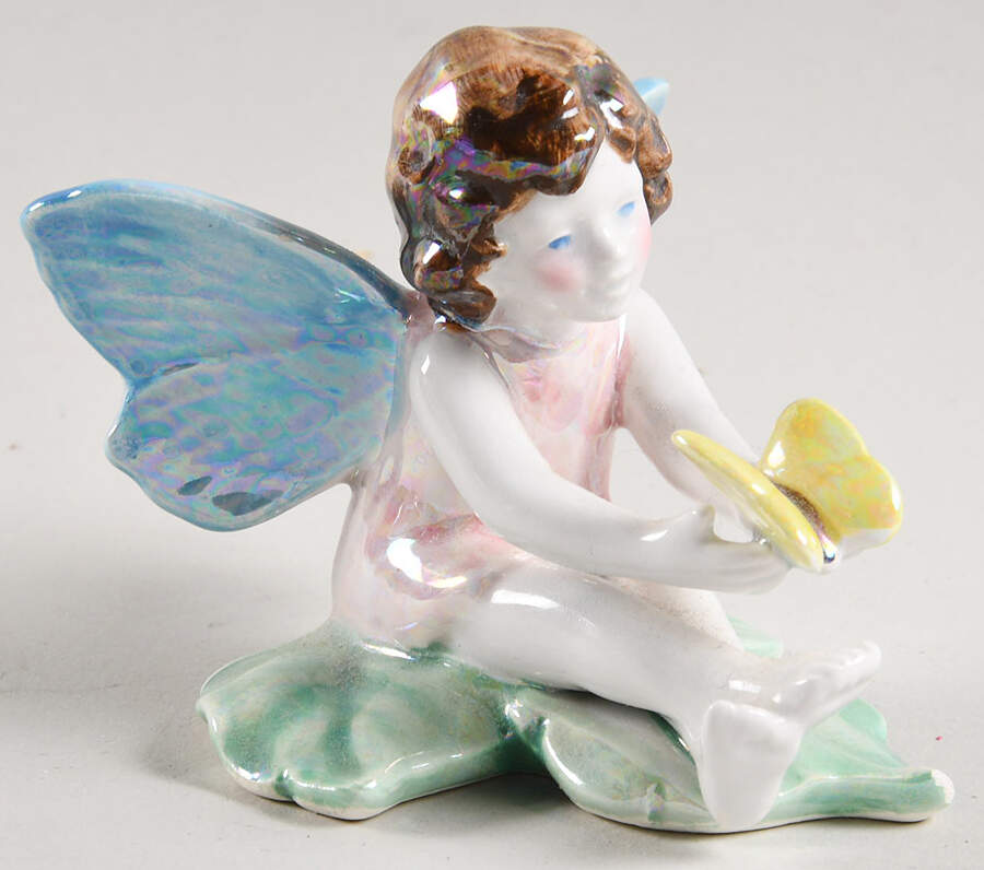 Rainbow Lane Collection Lia- Blue Wings Yellwo Butterfly - With Box by Napco-1